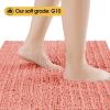 ACCUMTEK Upgrade Extra Large Coral Bathroom Rug Set 3 Pieces Ultra Soft, Thick Absorbent Bath Mats, Non Slip Chenille Toilet Mat for Bathroom, Bedroom, Kitchen view 3