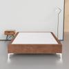 Greaton, 15-Inch Premium Velvet Material Wood Platform Bed, Durable, Stylish, Multi Colour Options, No Box Spring Needed, Silver Metal Legs, 75" x 44", Brown view 1