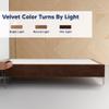 Greaton, 15-Inch Premium Velvet Material Wood Platform Bed, Durable, Stylish, Multi Colour Options, No Box Spring Needed, Silver Metal Legs, 75" x 44", Brown view 4