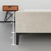 Greaton, 15-Inch Premium Velvet Material Wood Platform Bed, Durable, Stylish, Multi Colour Options, No Box Spring Needed, Black Metal Legs, 75" x 48", Taupe view 2