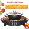 Electric Grill, Multifunction Two-In-One Electric Smokeless Non-Stick Barbecue Grilled Shabu-Shabu Baking Pan Large Capacity Separable Baking Pan 2200W,Maifanshishunfeng,Hous view 3