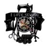 ICECHEN Vinyl Record Wall Clock I Love Sewing Quilting Vinyl Record Wall Clock Sawing Girl Wall Clock Modern Design Sewing Machine Tailor Wall Decor Seamer Gift view 1