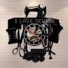 ICECHEN Vinyl Record Wall Clock I Love Sewing Quilting Vinyl Record Wall Clock Sawing Girl Wall Clock Modern Design Sewing Machine Tailor Wall Decor Seamer Gift view 2