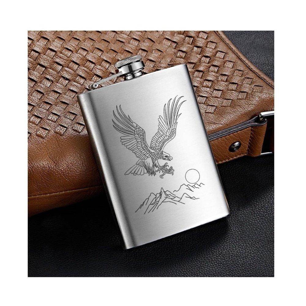 COmaam 304 Stainless Steel Flasks Portable Bar Tools Flasks for Liquor for Men Travel Camping Small Flasks 8Oz