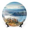 6" Decorative Plate Autumn Blue Sky Round Ceramic Plate with Display Stand Modern Porcelain Table Plate Wall Hanging Decoration for Home Office Collectible Art Souvenir view 1