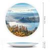 6" Decorative Plate Autumn Blue Sky Round Ceramic Plate with Display Stand Modern Porcelain Table Plate Wall Hanging Decoration for Home Office Collectible Art Souvenir view 2