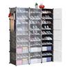 iMountek 8-Tier Shoe Rack Organizer Stackable Free Standing Shoe Storage Shelf Plastic Shoe Cabinet Tower with Transparent Doors for Heels Boots Slippers Entry (15) view 1