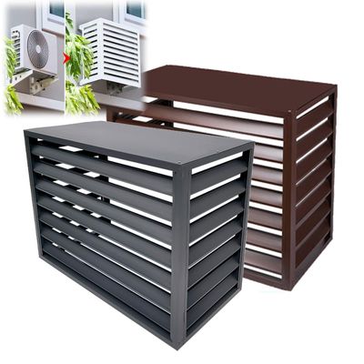 Air Conditioner Flower Stand, Aluminum Alloy Air Conditioner Cover, Outdoor Air Conditioning Rack Frame Radiator Cover, With Blinds Grid Design, Easy To Care ( Color : White , Size : 100x50x70cm )