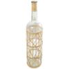 Deco 79 Glass Handmade Decorative Vase Tall Centerpiece Vase with Light Brown Rattan Woven Body and Neck, Flower Vase for Home Decoration 7" x 6" x 27", Clear view 3