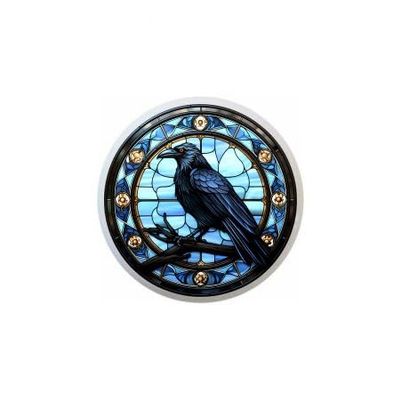 Black Raven Birds Stained Glass Look - 1.5" DECORATIVE Glossy Ceramic Dresser Drawer PULLS Cabinet Cupboard KNOBS (13)