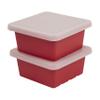 ECR4Kids Square Bin with Lid, Storage Containers, Red, 2-Pack view 1