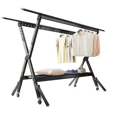 ATYUJKB Laundry Room Collapsible Clothes Drying Rack, Aluminum Alloy Laundry Stand, Laundry Stand Organizer, Multifunctional Drying Rack with Wheels, Saves Space (250cm/98in)