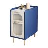 Bedside Table Modern Saves Space Bedside Table Narrow Nightstand Artificial Leather Design Bedroom Bedside Table, Living Room Sofa Side Table, 23.6 "H, Blue Bedside Drawer Bedside Cabinet ( Size : L30 view 1