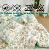 XHCTNN Queen Size Quilt Flower Pattern Design Cotton Quilts - New Mint Green Lightweight Soft Cozy Comforter Quilted Blanket Bedding for All Season(200 * 230cm/1.5kg) view 4
