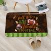 Welcome Doormat,Autumn Football Helmet Brown Absorbent Non Slip Bath Rug,Fall Leaf Green Gradient Strpie Washable Carpet for Kitchen Bathroom Front Door Entryway Decor 24x35In view 4