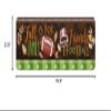Welcome Doormat,Autumn Football Helmet Brown Absorbent Non Slip Bath Rug,Fall Leaf Green Gradient Strpie Washable Carpet for Kitchen Bathroom Front Door Entryway Decor 24x71In view 2