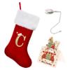 CRSTAFU Christmas Stockings with Initials,20 Inches Large Monogram Letter Xmas Stocking with Gold Trim, Velvet Personalized Stockings Decorations for Family Holiday Season Decor(Red C) view 1