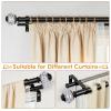 1 Inch Double Curtain Rods 36 to 72 Inches (3 to 6 ft), USFOOK Black Drapery Rods for Windows 24 to 68 Inches, Telescoping Dual Curtain Rod with Translucent Finials view 4