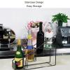 Versatile Wire Bottle Holder - 4 Compartments Countertop Wine Rack, Coffee Syrup Organizer, and Spice Shelf view 3
