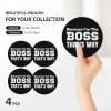 Because I'm The Boss That's Why 4in Ceramic Coaster Set Non-Slip Cork Base view 3
