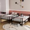 SOFTSEA Twin Over Twin Metal Bunk Bed with Low Shelf, Can be Separated into Two Twin Beds view 3