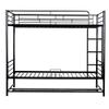 SOFTSEA Twin Over Twin Metal Bunk Bed with Low Shelf, Can be Separated into Two Twin Beds view 4