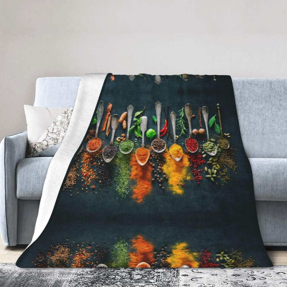 Condiments Spices Ultra-Soft Flannel Fleece Blanket-Perfect for Bed,Sofa,Camping,Cold Movie Nights and Travel