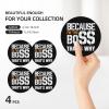 Because I'm The Boss That's Why 4in Ceramic Coaster Set Non-Slip Cork Base view 3