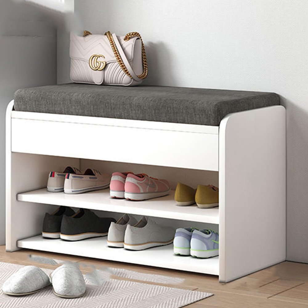 CINVSERW Shoe Cubby Bench 311117inch, Shoe Organizer Entryway Cabinet Bench, Entryway Bench with Shoe Rack for Entryway, Living Room, Bench Seat Holds