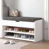 CINVSERW Shoe Cubby Bench 311117inch, Shoe Organizer Entryway Cabinet Bench, Entryway Bench with Shoe Rack for Entryway, Living Room, Bench Seat Holds view 2