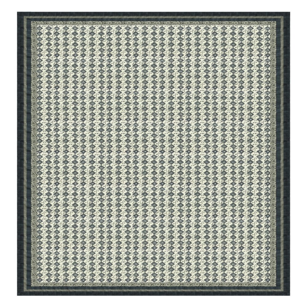 Area Rug 10x18 Kilim Rug Blue & Beige Dhurrie Floral Thick 0.19 inches Stone Easy Washable Mat Hand Wash Cotton Carpet Flatweave Carpet Indoor Outdoor for Living Room, Bedroom