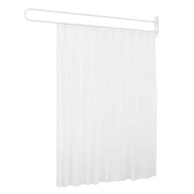 Hospital Curtain Room Divider, U Shaped Rail Track System Privacy Screen Separator for Beauty Spa Beauty Protect Partitions, Wall Mount Separation Panels Drapes White 2 M Tall ( Color : White , Size :