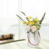 Angoily Glass Vase Leather Handle for Decorative Flower Arrangements and Elegant Centerpiece for Home Office Living Room Decor view 2