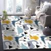 Cute Dinosaur Area Rug, Cartoon Little Dinosaur Non Slip Noise Reduction Kids Rugs, Machine Washable Durable Carpet for Indoor Bedroom Living Room Office Decor Rug - 4 ft x 5 ft view 1