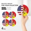 American Flag and Sicilian Flag 4in Ceramic Coaster Set Non-Slip Cork Base view 3