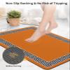 ALAGEO Geometric Greek Key Design Bath Mat Rug Quick Dry Absorbent Rubber Backed Bathroom Mat Orange Bathroom Rugs Fit Under Door-Bath Mats Shower Rug for Bathroom Floor Mat in Front of Sink 20"x 32" view 4