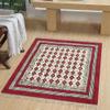 Area Rug 6' Square Rug Pink & Beige Cotton Dhurrie Floral Thick 0.19 inches Stone Easy Washable Rug Hand Wash Cotton Carpet Flatweave Rug Indoor Outdoor Rugs for Hall Room, Dining Room view 2