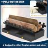 Pearwow Fireplace Grate with Ash Tray Kit,20 Inch Wide Heavy Duty Solid Steel Bar Fire Grates and Fireplace Ash Pan,Wrought Iron Fireplace Log Grate Fireplace Ash Tray Kit for Indoor Outdoor Firewood view 4