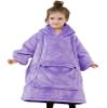 Purple Wearable Blanket Hoodie for Toddlers Oversized Sherpa Blanket Sweatshirt Flannel Sweater Blanket 2-6 Years Old Girl Birthday Gifts view 1