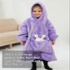 Purple Wearable Blanket Hoodie for Toddlers Oversized Sherpa Blanket Sweatshirt Flannel Sweater Blanket 2-6 Years Old Girl Birthday Gifts view 2