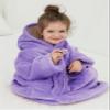 Purple Wearable Blanket Hoodie for Toddlers Oversized Sherpa Blanket Sweatshirt Flannel Sweater Blanket 2-6 Years Old Girl Birthday Gifts view 3
