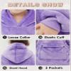 Purple Wearable Blanket Hoodie for Toddlers Oversized Sherpa Blanket Sweatshirt Flannel Sweater Blanket 2-6 Years Old Girl Birthday Gifts view 4