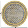 CASAVANI 6' Round Area Rug Kilim Rug Circle Handmade Boho Floral Mat Yellow Beige Cotton Thick 0.19 inches Easy Washable Flatweave for Small Bedside Round Kitchen Terrace Yoga Mat view 2