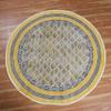 CASAVANI 6' Round Area Rug Kilim Rug Circle Handmade Boho Floral Mat Yellow Beige Cotton Thick 0.19 inches Easy Washable Flatweave for Small Bedside Round Kitchen Terrace Yoga Mat view 3