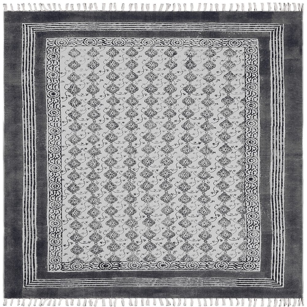 Area Rugs for Living Room 5x7 Kilim Rug Black & Beige Cotton Dhurrie Floral Thick 0.19 inches Stone Easy Washable Hand Wash Cotton Carpet Flatweave Indoor Outdoor for Bedroom