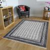 Area Rugs for Living Room 5x7 Kilim Rug Black & Beige Cotton Dhurrie Floral Thick 0.19 inches Stone Easy Washable Hand Wash Cotton Carpet Flatweave Indoor Outdoor for Bedroom view 2