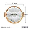 Appetizer Serving Tray with Bamboo Holder and Lid, Ceramic Divided Serving Platter with Food Picks, Relish Tray for Chips and Dip, Veggies, Candy and Snacks, Parties Y view 2