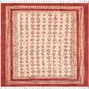 Kilim Rug 3x5 Area Rug Red & Beige Cotton Dhurrie Floral Thick 0.19 inches Stone Easy Washable Dhurrie Hand Wash Cotton Carpet Flatweave Indoor Outdoor for Kitchen, Bedside, Enterway view 1