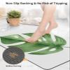 ALAGEO Bathroom Rug Bath Mat Palm Leaf Monstera Water Absorbent and Non-Slip Bathroom Mat, Washable Quick Dry Bath Mats for Bathroom Floor, Sink, Bathtub, Shower Room, 16"x 24" Tropical Plant Green view 4