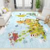 Cartoon Animal Map Area Rug, Fun World Map for Children's Enlightenment Non Slip Easy Care Kids Rugs, Breathable Durable Carpet for Indoor Bedroom Living Room Office Decor Rug - 5 ft x 6 ft view 1